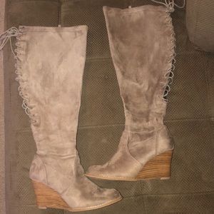Torrid Lace Up Wedge Boots